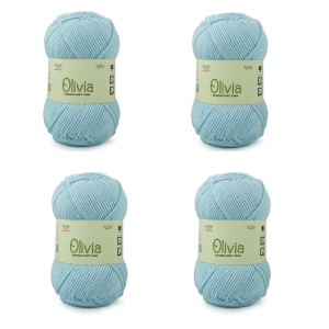 4 Pcs Set Ganga Olivia Sky Blue Olv002 Double Knit Yarn