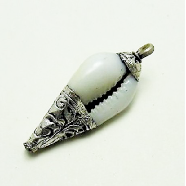 KOJA Conch Pendant - Nepalese Tibetan Silver Capped Handmade Necklace Pendants - Image 2