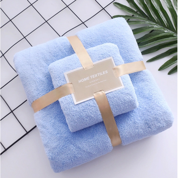 KOJA Home Textiles High-Density Coral Fleece Absorbent Soft Bath + Face Towel - Image 5