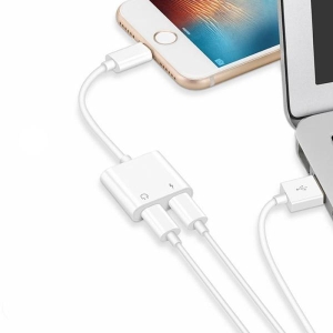 Dual Lightning Audio and Charge Adapter J-008