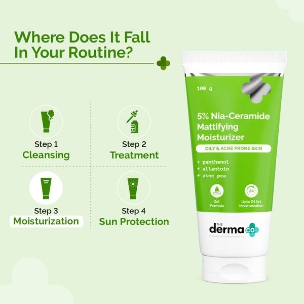 The Derma Co.5% Nia-Ceramide Mattifying Moisturizer with 5% Niacinamide & 2% Ceramide - 100g - Image 5