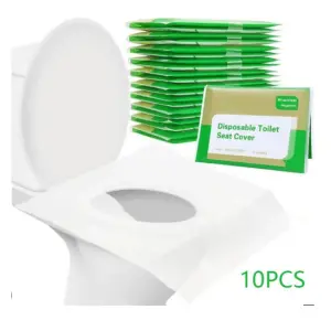 10pcs New Paper Disposable Toilet Mat Water-soluble Portable Toilet Seat Cover Eco-Friendly Camping Bathroom Accessiories Closestool Mat