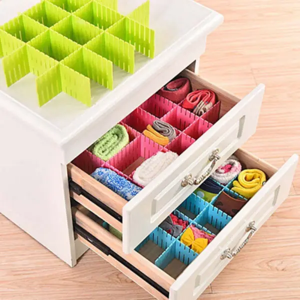 4Pcs Adjustable Plastic Drawer Divider Organizers Expandable Drawer Cabinet Drawer Separator Divider Grid Household - Image 5