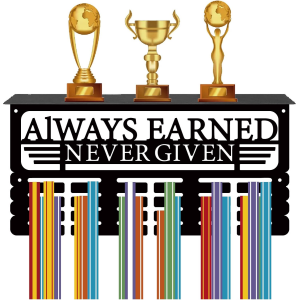 Medal Holder Wooden Aesthetic Trophy Stand Proud Display of Trophies with Different Designs Available Best for Gifting and Home Wall Decor in Black
