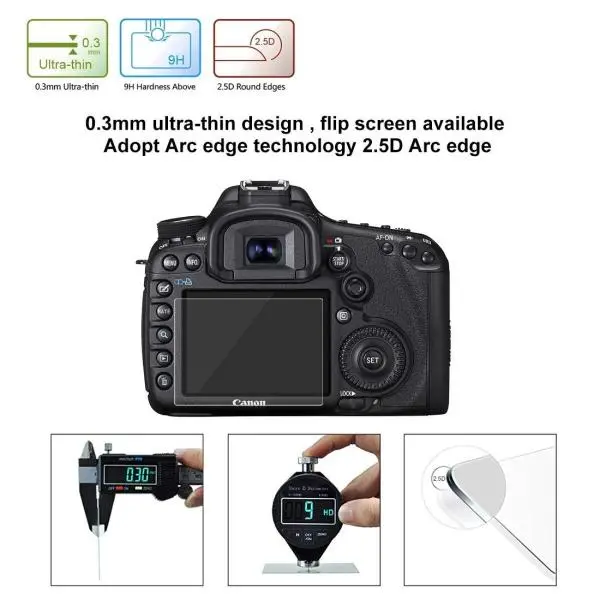 Puluz 2.5D Curved Edge 9H Surface Hardness Tempered Glass Screen Protector Kit For Canon 5D Mark Iv / Mark Iii Accessories - Image 3