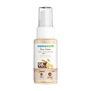 Mamaearth Rice Water Dewy Active Serum with 10% Niacinamide, Rice Water & Hyaluronic Acid - 50 ml For Glass Skin