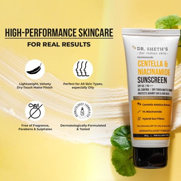 Dr. Sheth’s Centella & Niacinamide Oil & Acne Control Sunscreen - 50g - Image 4
