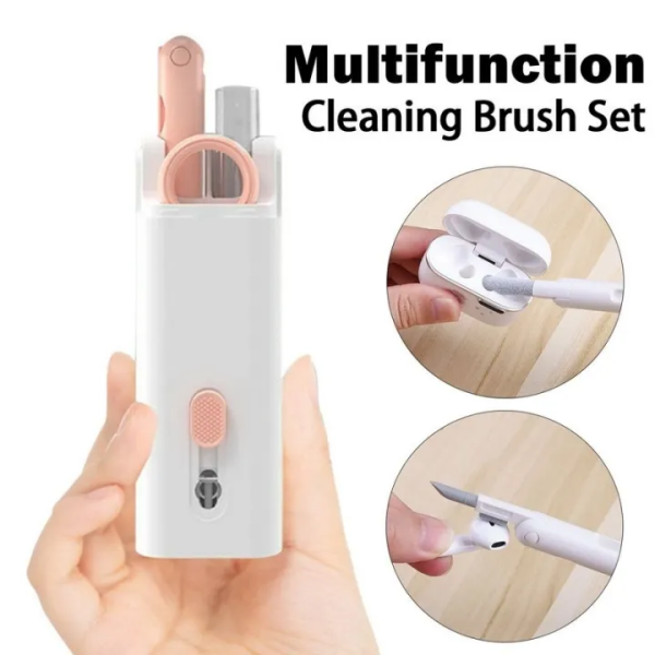 7 in 1 Cleaner Kit, Multi-Function Earbud Cleaning Pen, Soft Brush Corner Gap Duster Keycap Puller Laptop Screen Cleaner - Image 2