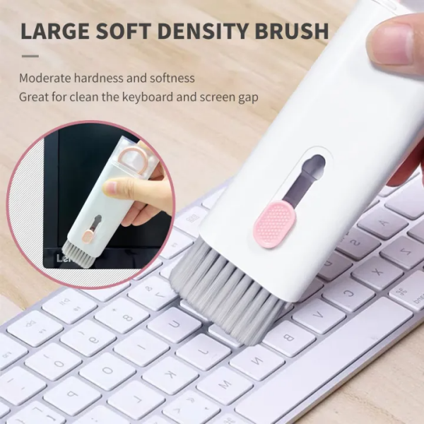 7 in 1 Cleaner Kit, Multi-Function Earbud Cleaning Pen, Soft Brush Corner Gap Duster Keycap Puller Laptop Screen Cleaner - Image 3