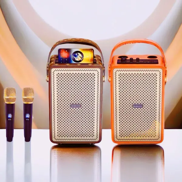 (1 Piece) M4203+Boomsbass Wireless Deep Bass Outdoor Party Karaoke Bluetooth LV Speaker Vintage