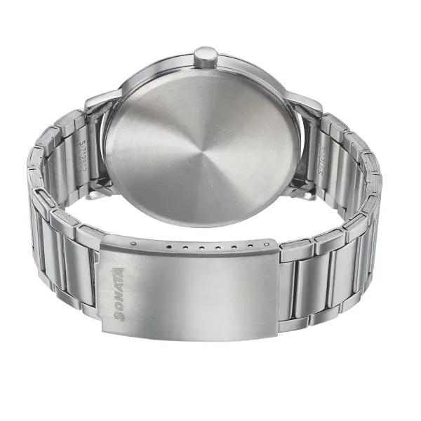 Sonata Quartz Analog Blue Dial Stainless Steel Strap Watch for Men - Image 3