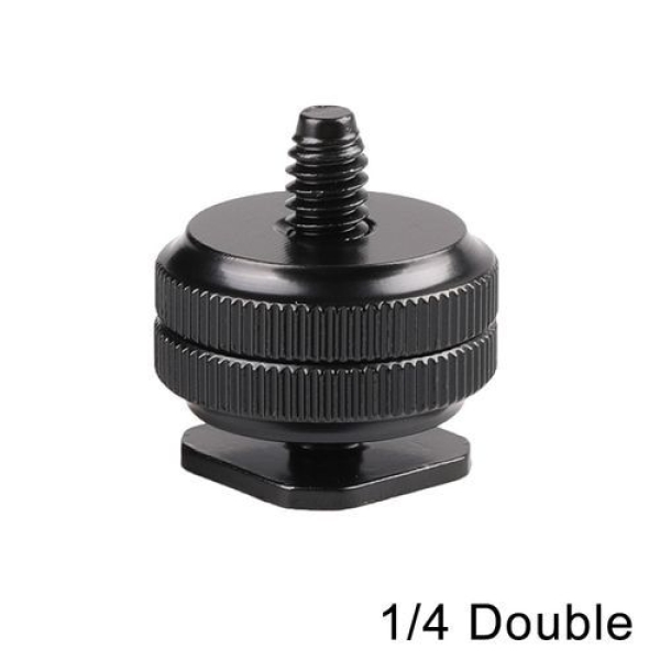 Foot Screw Adapter for Camera Hot Shoe Mount Double Nut Flash Holder - Image 2