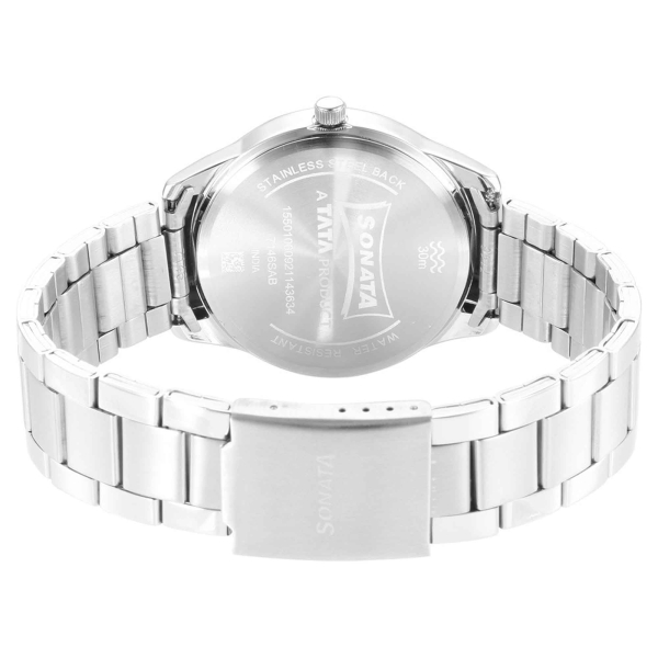 Sonata Force Quartz Analog Green Dial Stainless Steel Strap Watch for Men - Image 4