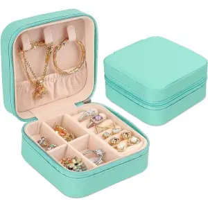 Portable Travel Mini Jewelry Box Leather Jewellery Ring Organizer Case Storage Gift Box Girls Women