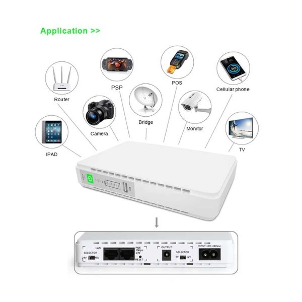 Inveter Router Router Inverter UPS with 8hrs+ Backup with 8800mAh Battery, Power Bank ...