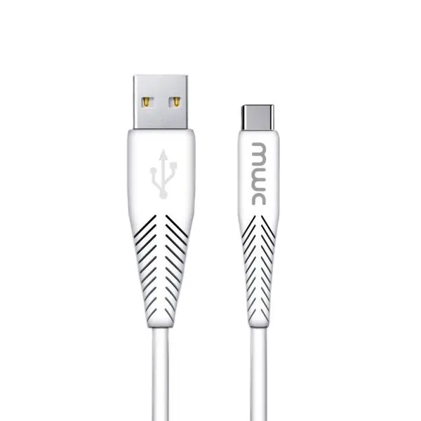 MWC MUC100W Data Cable | USB-A to Type-C 100W Ultra-Fast Charging Cable | Hign quality TPE/PVC | USB 3.1 | 5A - White - Image 4