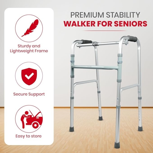 Walker for Senior Citizens Adjustable Height Adult Walker for Patients - Image 4