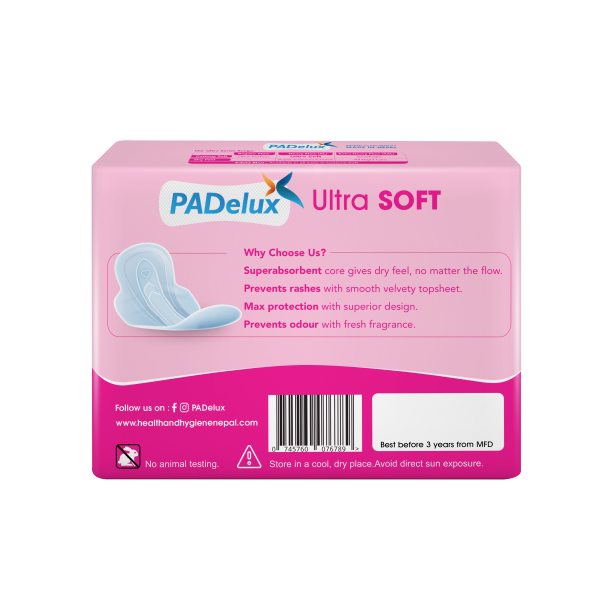 PADelux Sanitary Pads Ultra Soft XL 280 mm 8 Pads - Image 4