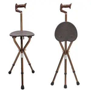 Walking Stick with Seat for Seniors 2-in-1 Walk & Rest Cane Stool