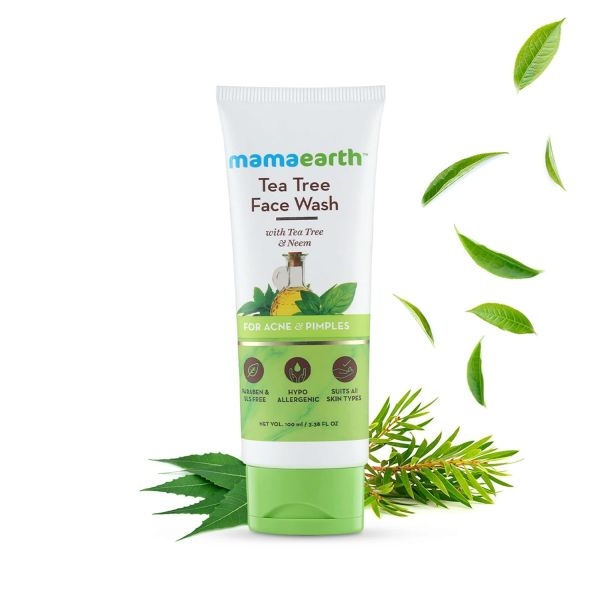 Mamaearth Tea Tree Face Wash for Oily And Acne-Prone Skin 100 Ml Natural Ingredients Skincare Face Cleanser - Image 2