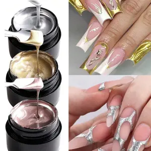 3D Golden Silver Metal Paint Gel Nail Paint Manicure Gel for Nail Technicians & Nail Salons Beauuty Manicure Pedicure Tool