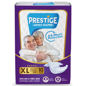 Prestige Adult Tape Style Diaper - XL (48-68 Inches Waist), Pack of 10Pieces