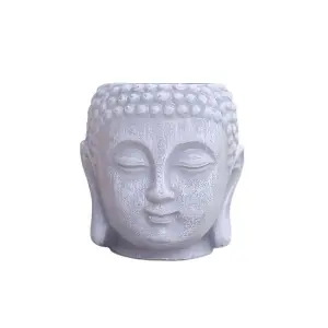 Plastic Buddha Head Pot for Home Decor/Decoration White Color