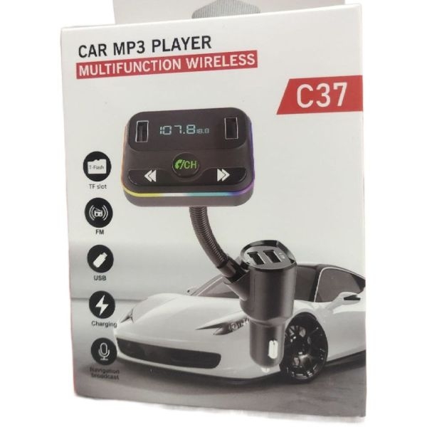 C37 - Car MP3 Player Multifunctional Wireless - 3.1A 0utput - FM, BT Handsfree Telephone, SD Card Extension Car Charger - Image 2