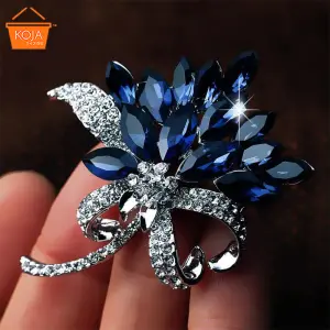 KOJA Korean Stylish Floral Shape Jewellery Golden Plated Brooches for Women 3