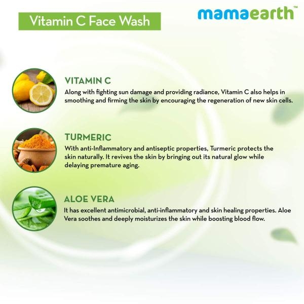 Mamaearth Vitamin C Face Wash With Vitamin C & Turmeric for Skin Illumination 100 ml - Image 4