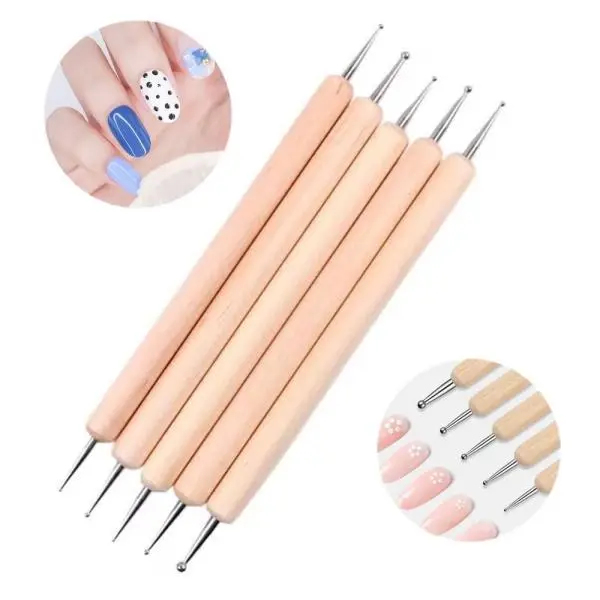 Professional 5pc 2 Way Dotting Pen Tool Nail Art Tip Dot Paint Dotting Manicure Kit for Nail Technicians - Image 5