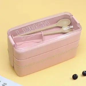 1400ML Double Plastic Lunch Box Multi-layer Lunch Container Sealed Avoid Food Mixing Perfect Meal Match Microwave Lunch Box