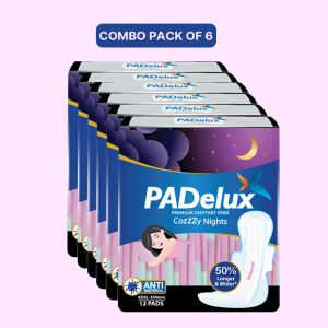 PADelux Cozzy Nights XXXL-350mm 12 Pads  No leaks, Extra long  and wide protection (pack of 6)