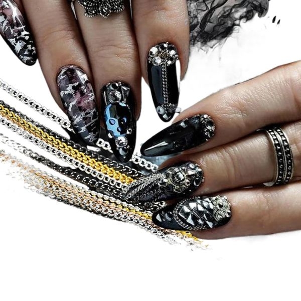 3D Rhinestones Silver Gold Pink Stone Nail Art Decoration Chain For Professional Supplies Nail Technicians - Image 4