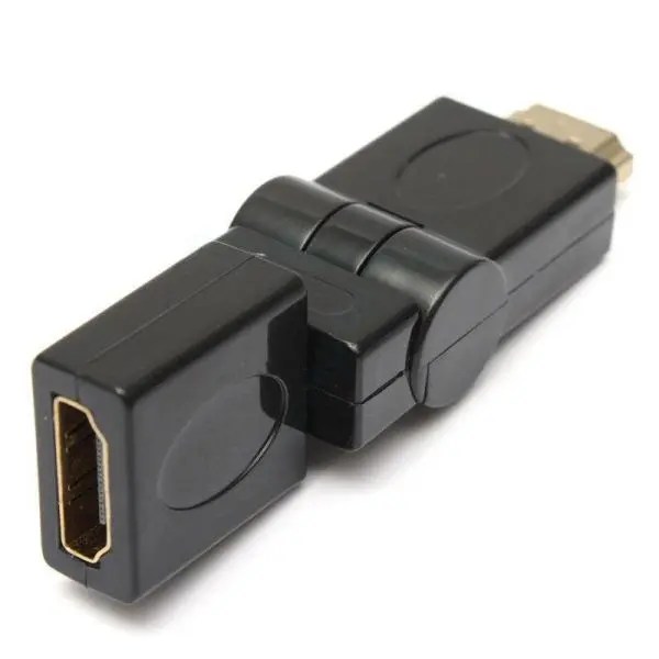 360 Degree Rotation Swivel Hdmi Male To Hdmi Female Adjustable Adapter Mf- Black - Image 3