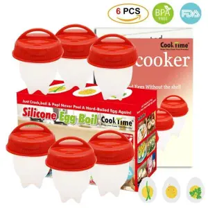 Egg Cooker-Silicone Egg Poachers For Hard Boiled Eggs,Egg Cups(Pack Of 6)