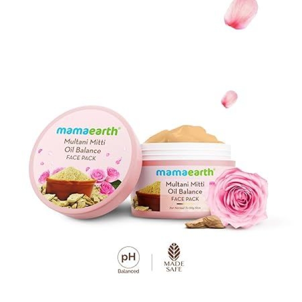 Mamaearth Multani Mitti Oil Balance Face Pack with Multani Mitti & Bulgarian Rose for Normal to Oily Skin 200g - Image 2