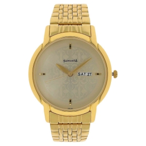 Sonata Strap Material Stainless Steel Dial Colour Champagne 77031YM04
