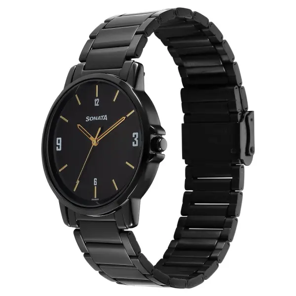 Sonata Quartz Analog Black Dial Watch for Men - Image 2