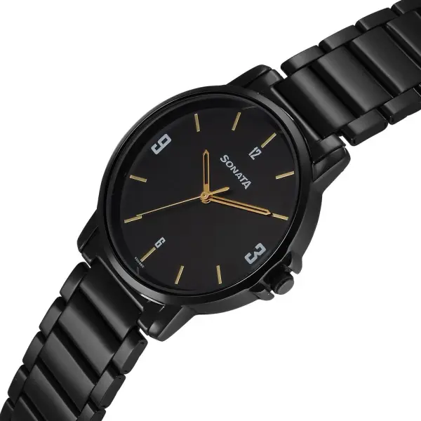 Sonata Quartz Analog Black Dial Watch for Men - Image 3