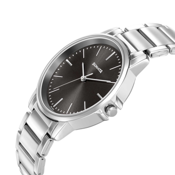 Sonata Essential 2020 Gents Strap Material Metal Dial Colour Grey 77083SM05 - Image 3