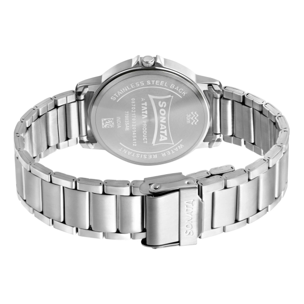 Sonata Essential 2020 Gents Strap Material Metal Dial Colour Grey 77083SM05 - Image 4