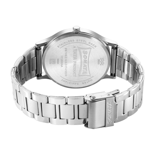 Sonata Aspire Quartz Analog Silver Dial Stainless Steel Strap Watch for Men - Image 4