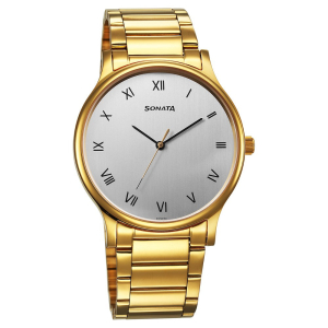 Sonata Quartz Analog Silver Dial Watch for Men
