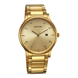 Sota Quartz Alog with Date Champagne Dial Watch for Men