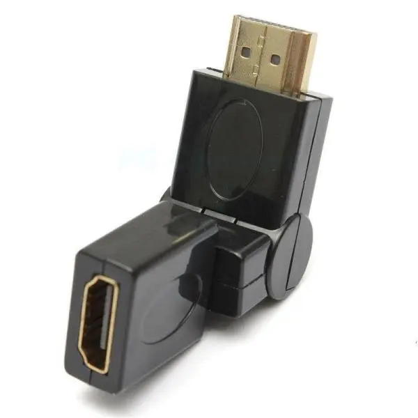 360 Degree Rotation Swivel Hdmi Male To Hdmi Female Adjustable Adapter Mf- Black - Image 2