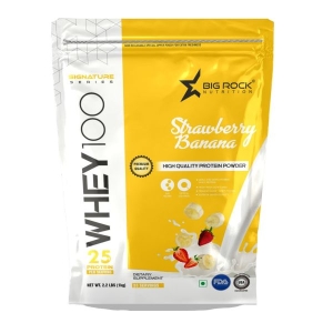 Bigrock Nutrition Whey 100 Whey Protein 33 Serving 1 kg (Straberry Banana Flavour)