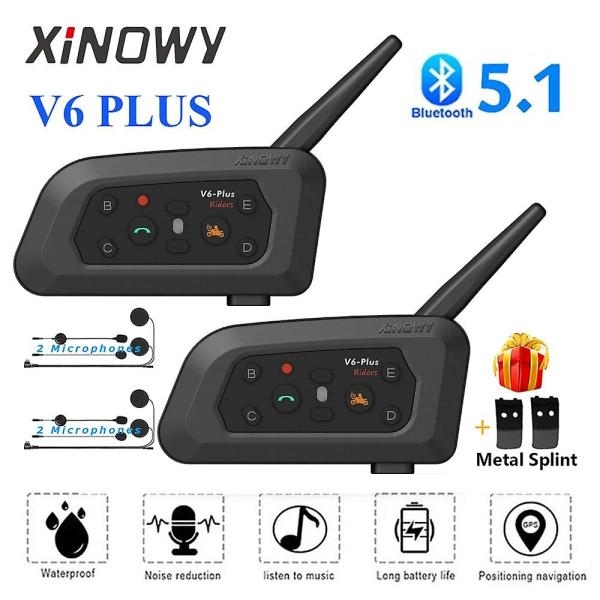 XINOWY V6 Plus Motorcycle Helmet Bluetooth Headset Intercom 1200M Interphone Communicator Waterproof 6 Riders - Image 6