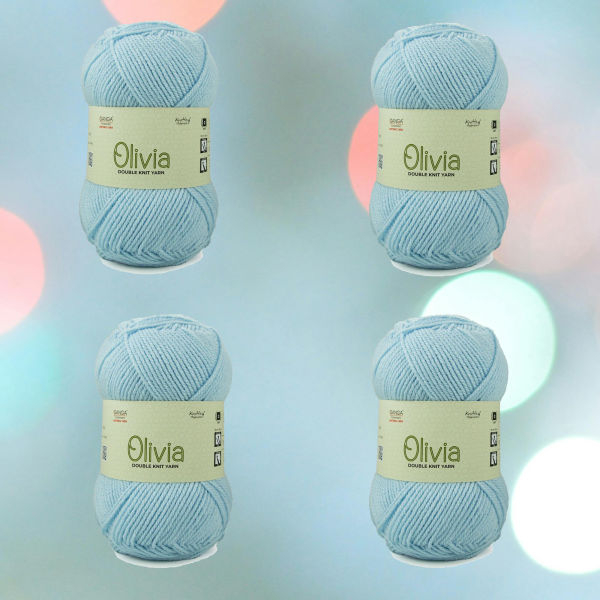4 Pcs Set Ganga Olivia Sky Blue Olv002 Double Knit Yarn - Image 3