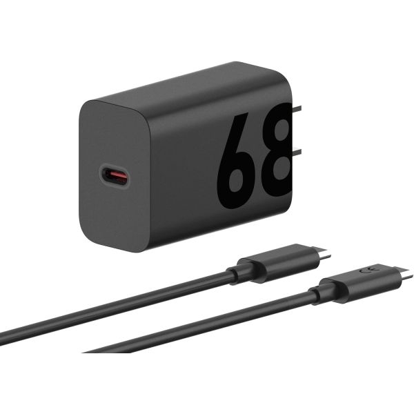 68 watt Gan Turbo Power Fast C-Type Charger for Edge 60 Pro/Edge 60 Fusion/Edge 50 Fusion/Edge 50 Ultra/50 Pro/Razr 50 Ultra/Moto G45/G54/Moto E40 - (68w Black) - Image 2